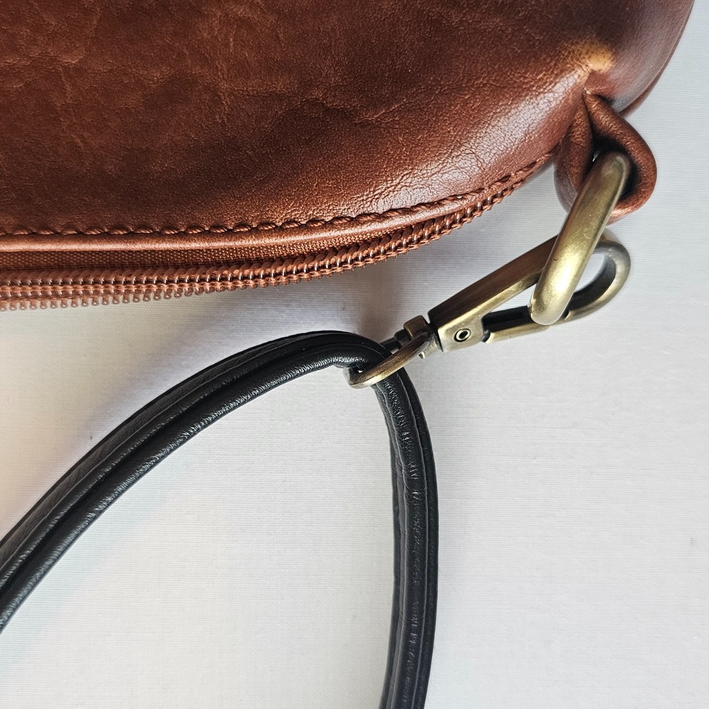 Charleston Brown Leather Bag W/ Cross Body Removable Strap - Picture 9 of 11